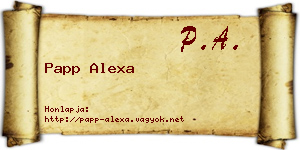 Papp Alexa névjegykártya