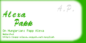 alexa papp business card